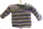 KSS Purple/Green Colored Striped Toddler Sweater 2T