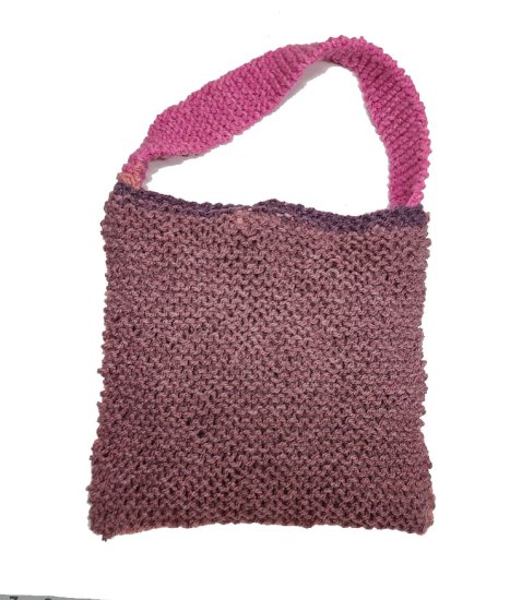 KSS Handmade  Kids/Adults Heavy Knit Square Bag in Pink 12x12