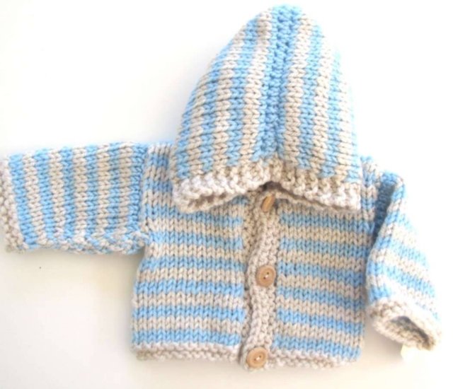 KSS Light Blue/Beige Sweater/Cardigan with Booties 3 Months - Click Image to Close