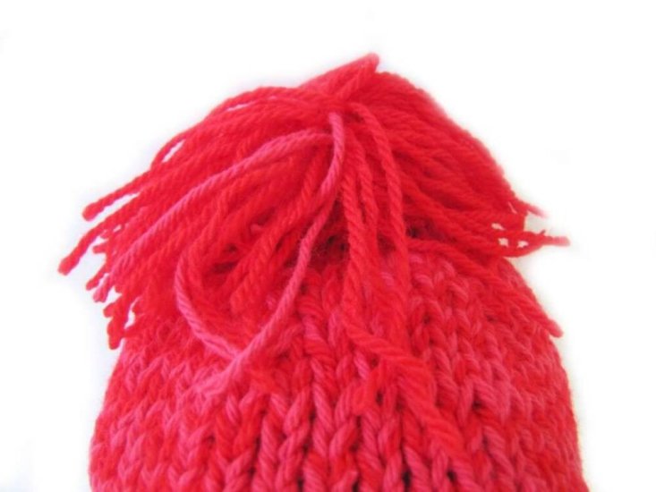 KSS Red Beanie with a Loose Tassel 15 - 17