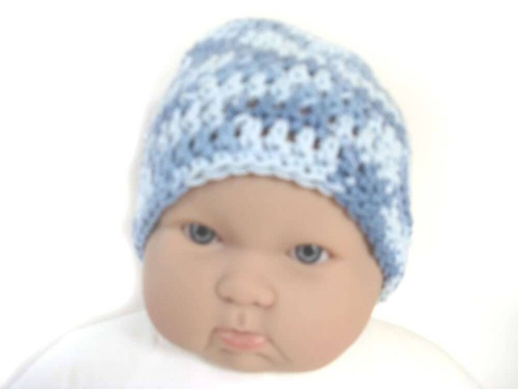 KSS Lightblue Crocheted Cotton Cap (6-9 Months) - Click Image to Close