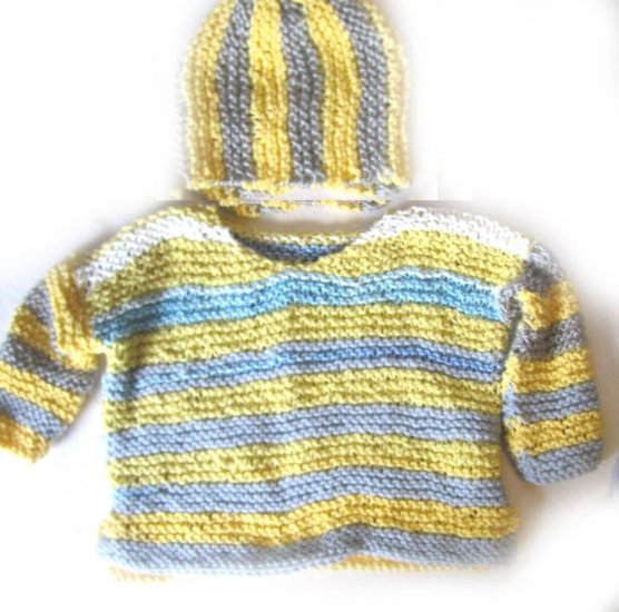 KSS Yellow/Grey Kids Pullover Sweater & Hat (4 Years) SW-987