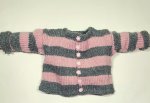 KSS Pink Grey Striped Soft Toddler Sweater 2T SW-1113