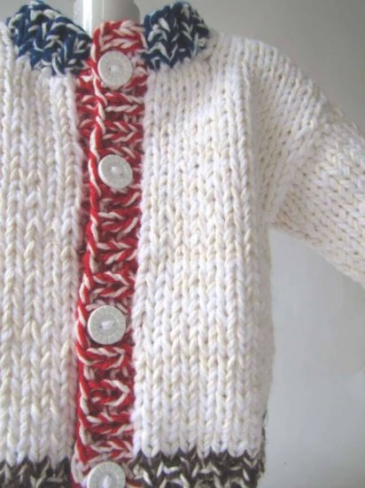KSS Bone Colored Knitted Sweater/Jacket 2 Years - Click Image to Close