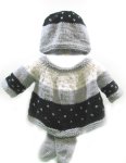 KSS Grey/White Baby Layette Sweater/Jacket Set (6 - 9 Months) SW-969