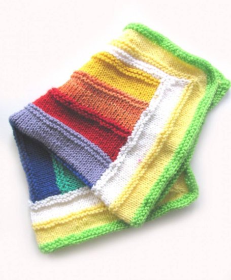 KSS Rainbow Baby Blanket 24x20" Newborn and up - Click Image to Close