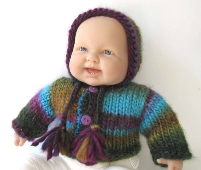 KSS Multicolored Seashore Sweater/jacket and Hat (3 Months) - Click Image to Close