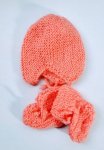 KSS Tangerine Colored Baby Cap and Booties 12" (2-5 Months) HA-756
