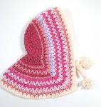 KSS Pink/White Colored Baby Poncho/Hat 0 - 2 Years PO-023