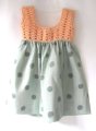 KSS Green with Tangerine Crocheted Top Dress (4 Years)