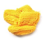 KSS Yellow Knitted Cotton Booties/Socks (0 - 3 Months) BO-147
