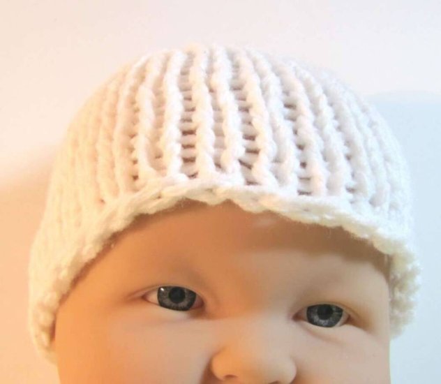 KSS Off White Baby Beanie 12-14" (0 - 6 Months) - Click Image to Close