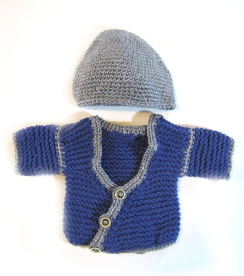 KSS Purple wrap Sweater/Cardigan & Hat (3 Months) SW-574