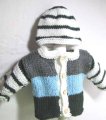 KSS Heavy Grey and Blue Cardigan and Hat 12 Months SW-495