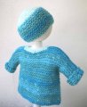 KSS Light Blue/Turquoise Sweater/Cardigan with a Hat (6 Months)