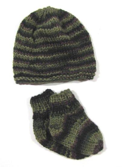 KSS Camo Booties and Hat Set (3 Months) HA-618