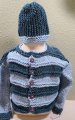 KSS Light and Dark Blue Sweater/Cardigan and Hat (4 Years) SW-1111