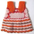 KSS Pink/Orange Crocheted Dress and Hat 3 Months