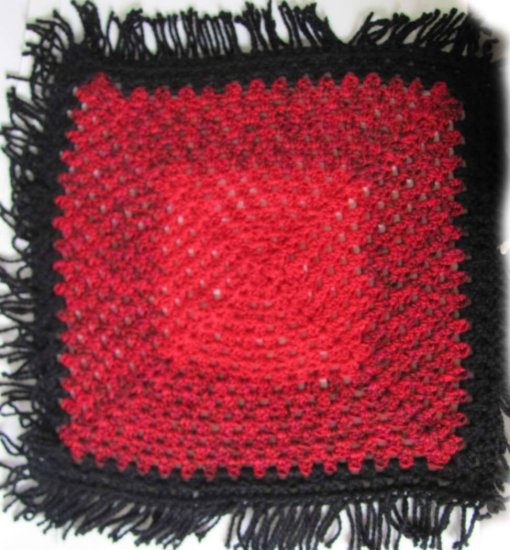 KSS Baby Blanket in Red & Black 22"x22" Newborn and up - Click Image to Close