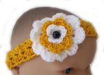 KSS Yellow Crocheted Cotton Headband 14-17"