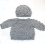 KSS Handmade Grey Popcorn Baby Sweater & Hat (9 Months) SW-927