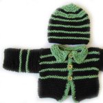 KSS Black/Mint Green Sweater/Jacket and Hat (Newborn)