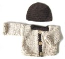 KSS Beige Sweater/Cardigan with a Hat (3 Months)