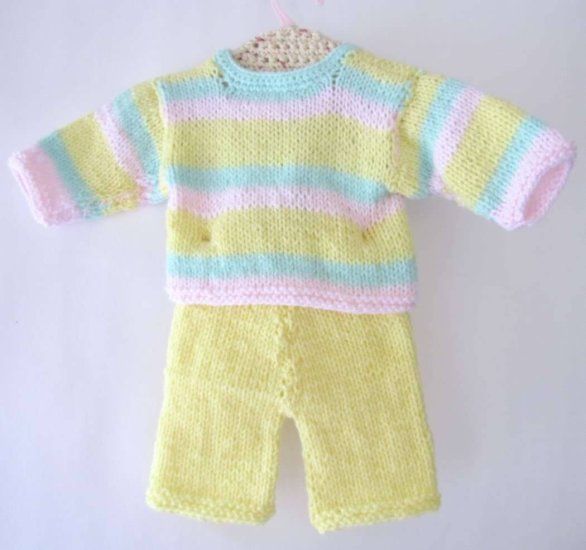 KSS Pastel Sweater/Cardigan with Pants (3-6 Months)