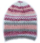 KSS Pink/Grey Striped Hat 11 - 13" (0 - 3 Months)