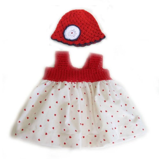 KSS Cotton Dress Red with Hearts 24months