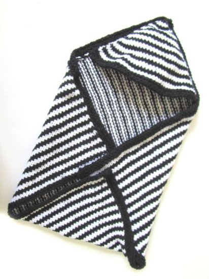 KSS Cotton Baby Blanket in White & Black 22"x22" Newborn and up - Click Image to Close