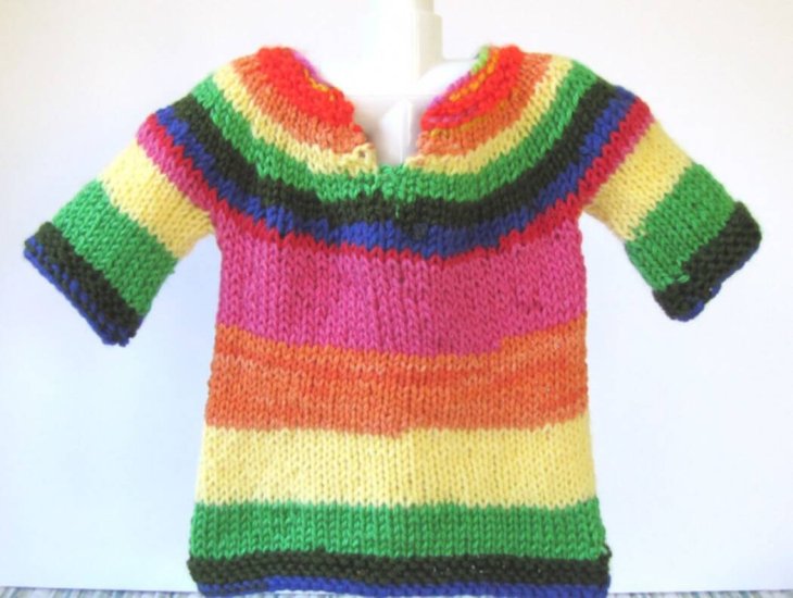 KSS Rainbow Baby Sweater Tunic  & Hat 12 Months SW-670