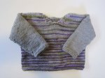 KSS Purple/Brown Striped Pullover Sweater with a Hat (12 Months)