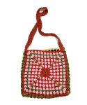 KSS Handmade Kids/Adults Lined Pink/Green Crochet Shoulder Bag TO-093