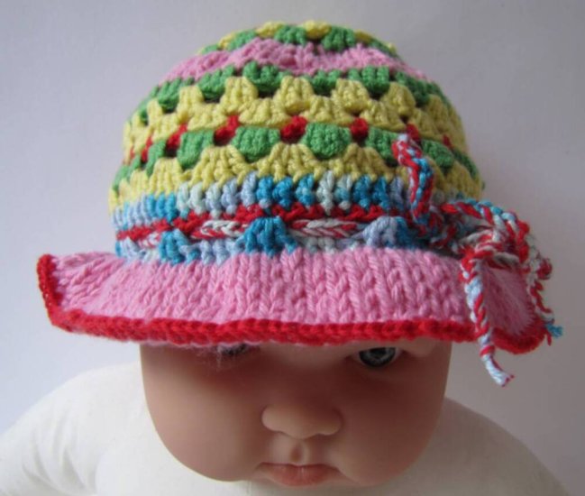 KSS Colorful Cotton Knitted/Crocheted Dress & Hat 6 Months