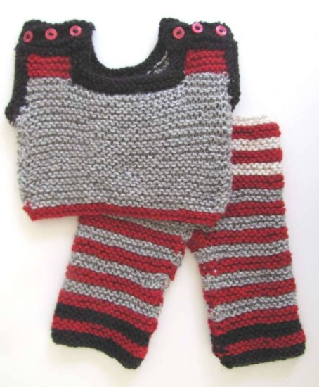 KSS Handmade Baby Sweater Vest with Pants Set 6 Months SET-006 - Click Image to Close