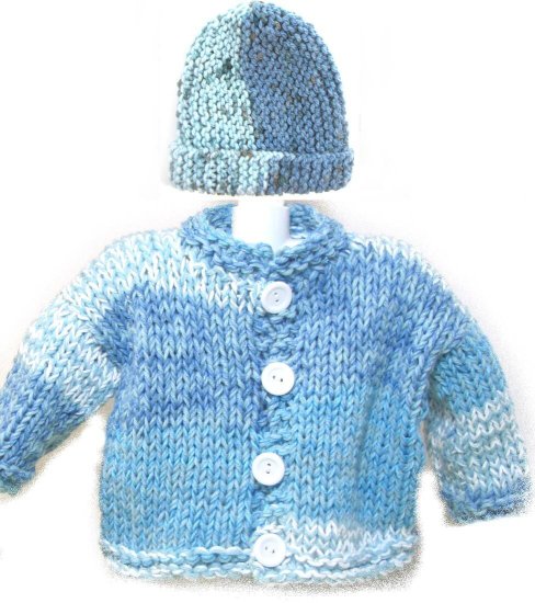 KSS Light blue Heavy Sweater/Jacket & Hat (12-18 Months) SW-624
