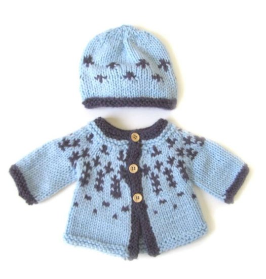 KSS Heavy Blue Traditional Sweater and Cap 3 Months