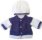 KSS Purple/White Sweater/Cardigan with a Hat Newborn