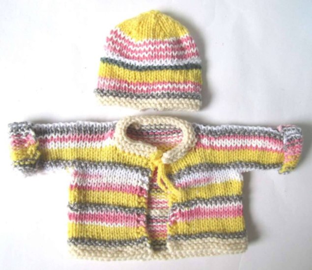 KSS Colorful Cardigan and Hat (0 - 3 Months) - Click Image to Close