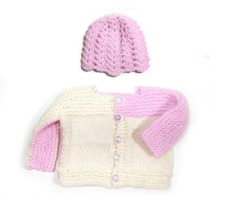 KSS Pink/Off white Sweater/Cardigan (6 Months) SW-1089