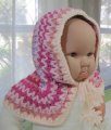 KSS Pink/White Colored Baby Poncho/Hat 0 - 2 Years PO-023