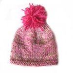 KSS Pinkish Baby Hat with Yarn Pom Pom 12 - 13" (0 -12 Months)