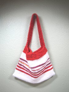 KSS Handmade Kids/Adults Red/White Heavy Knitted Bag TO-121