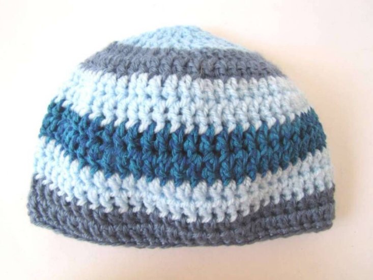 KSS Striped Crocheted Cap 17-19" (2-3 Years) - Click Image to Close