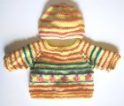 KSS Persimmon Striped Pullover Sweater with a Hat (12 Months)