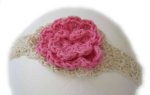 KSS Natural Headband with Flower & Buttons up to 19" (Toddler)