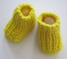 KSS Yellow Acrylic Knitted Cuffed Booties (3 Months)