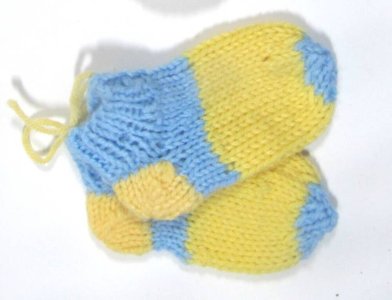KSS Light blue/Yellow Knitted Socks (3-6 Months)