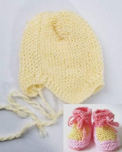KSS Pink/Yellow Knitted Baby Booties 9 Months BO-051-HA-741-ET